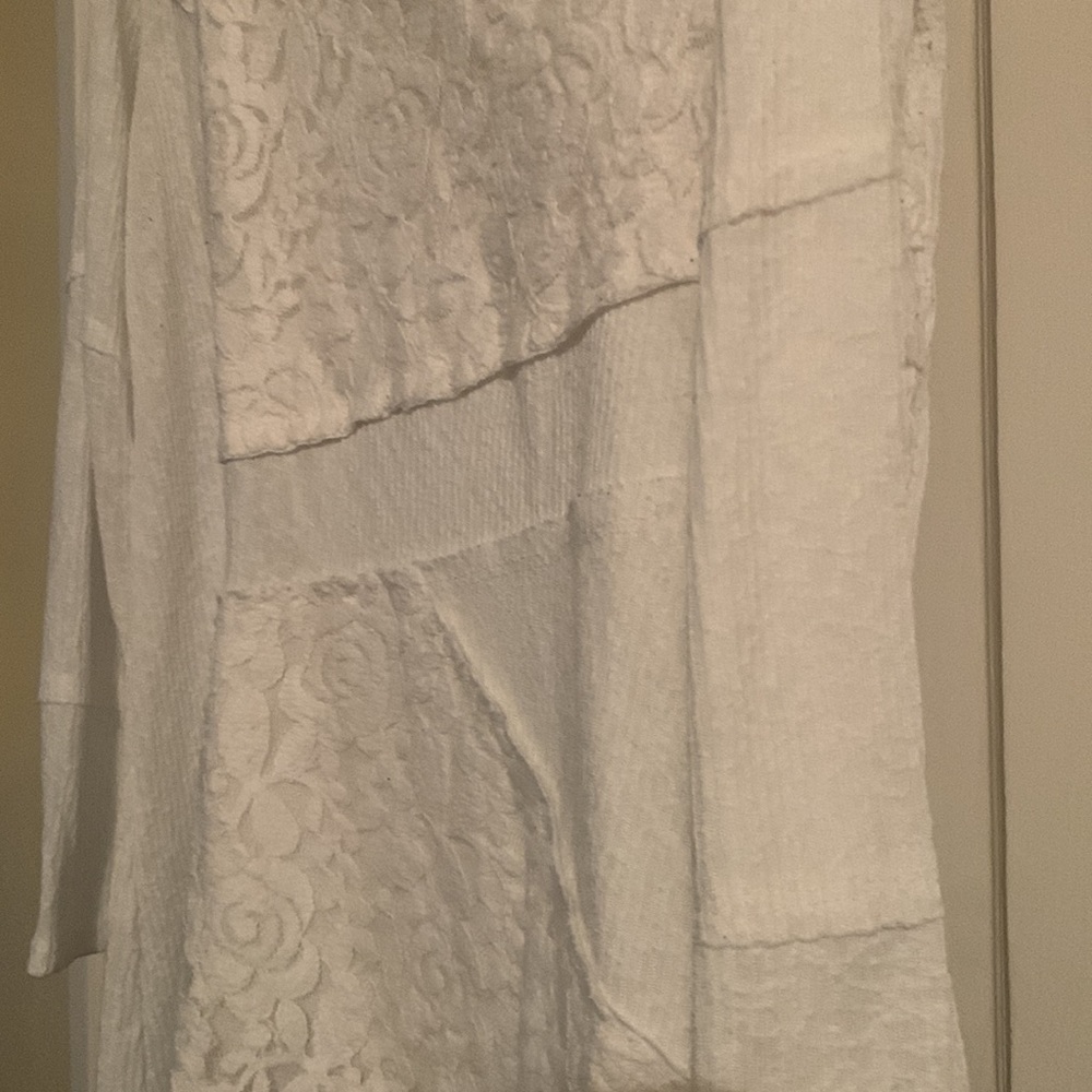 Style & Co. Lacy Top, Long Sleeve, Elevated Tee Style, Mixed Textiles, Feminine - Picture 3 of 8